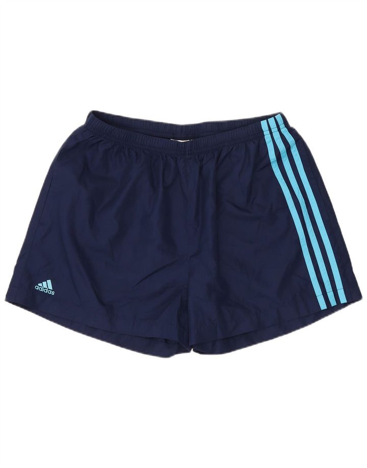 Ανδρικό αθλητικό σορτς Adidas από μεσαίο μπλε ναυτικό πολυεστέρα