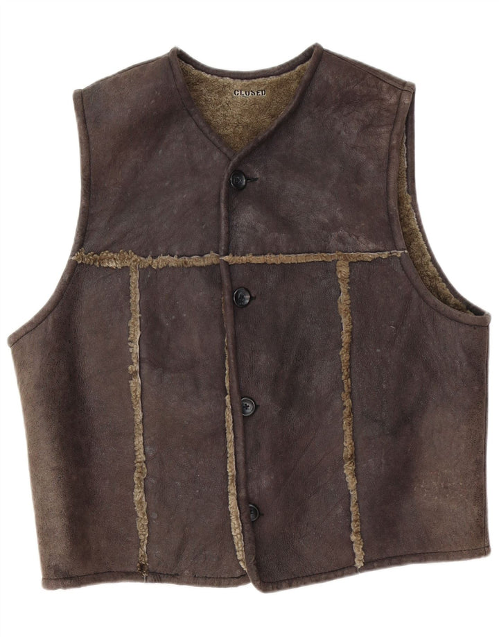 Κλειστό Ανδρικό Shearling Gilet XL Brown