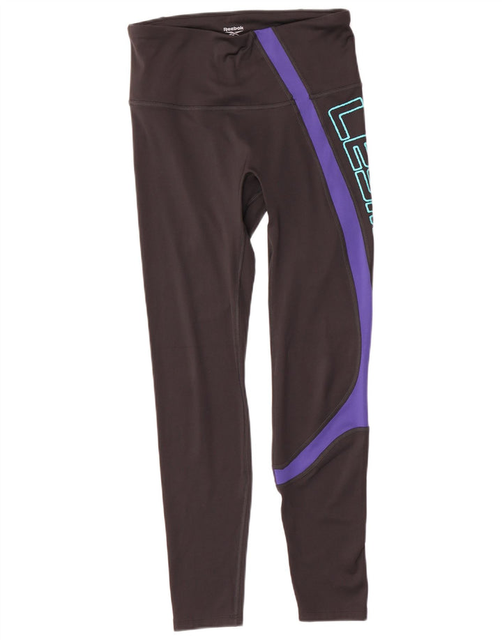 Γυναικεία γραφικά κολάν Reebok UK 12/14 Medium Black Colourblock
