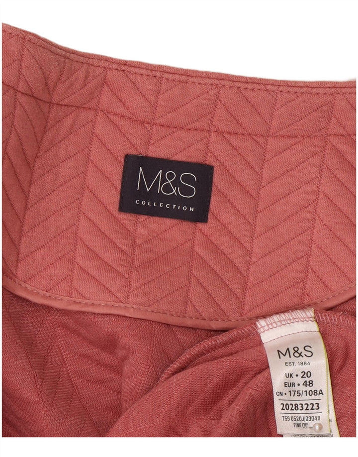 Marks & Spencer Γυναικείο μπουφάν σακάκι με φερμουάρ UK 20 2XL Ροζ Πολυεστέρας
