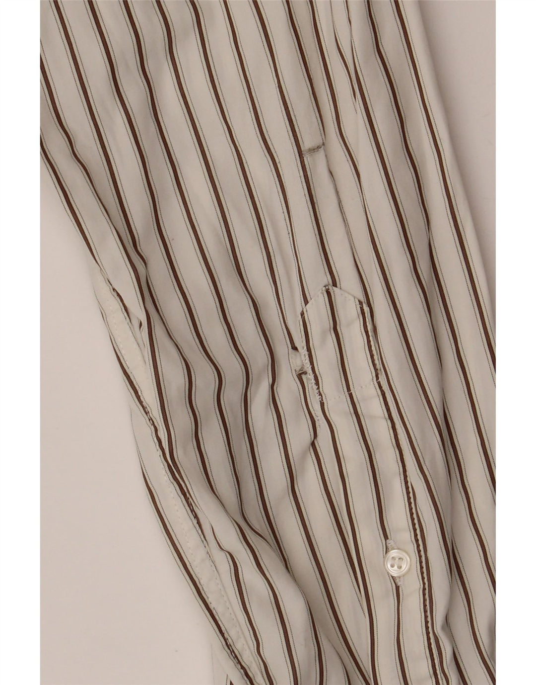 ROSSO MALASPINO Ανδρικό πουκάμισο μέγεθος 43 17 μεγάλο λευκό ριγέ βαμβακερό