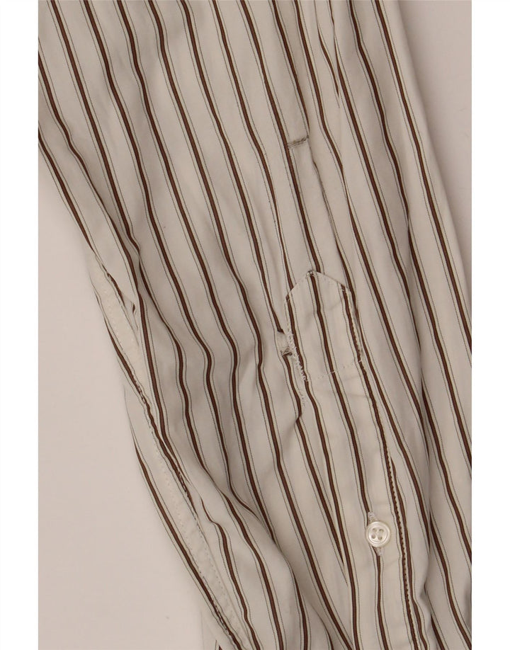 ROSSO MALASPINO Ανδρικό πουκάμισο μέγεθος 43 17 μεγάλο λευκό ριγέ βαμβακερό