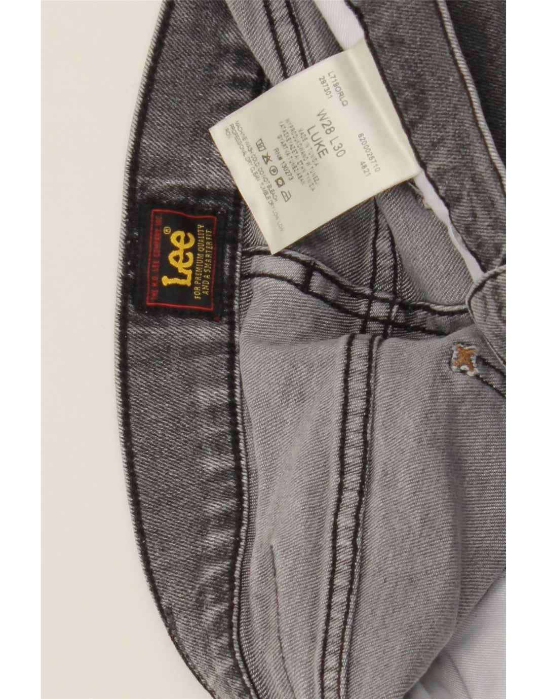 Lee Mens Luke Slim Jeans W28 L30 Γκρι βαμβακερό