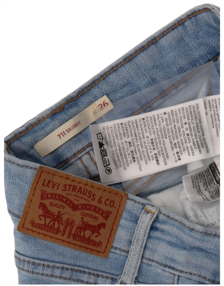 Levi's Womens 711 Skinny Jeans W26 L28 Blue Cotton