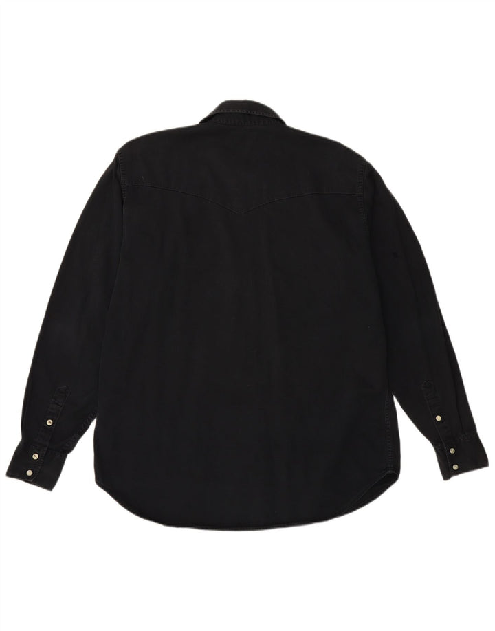 Ανδρικό τζιν πουκάμισο LEE μεγάλο μαύρο βαμβακερό