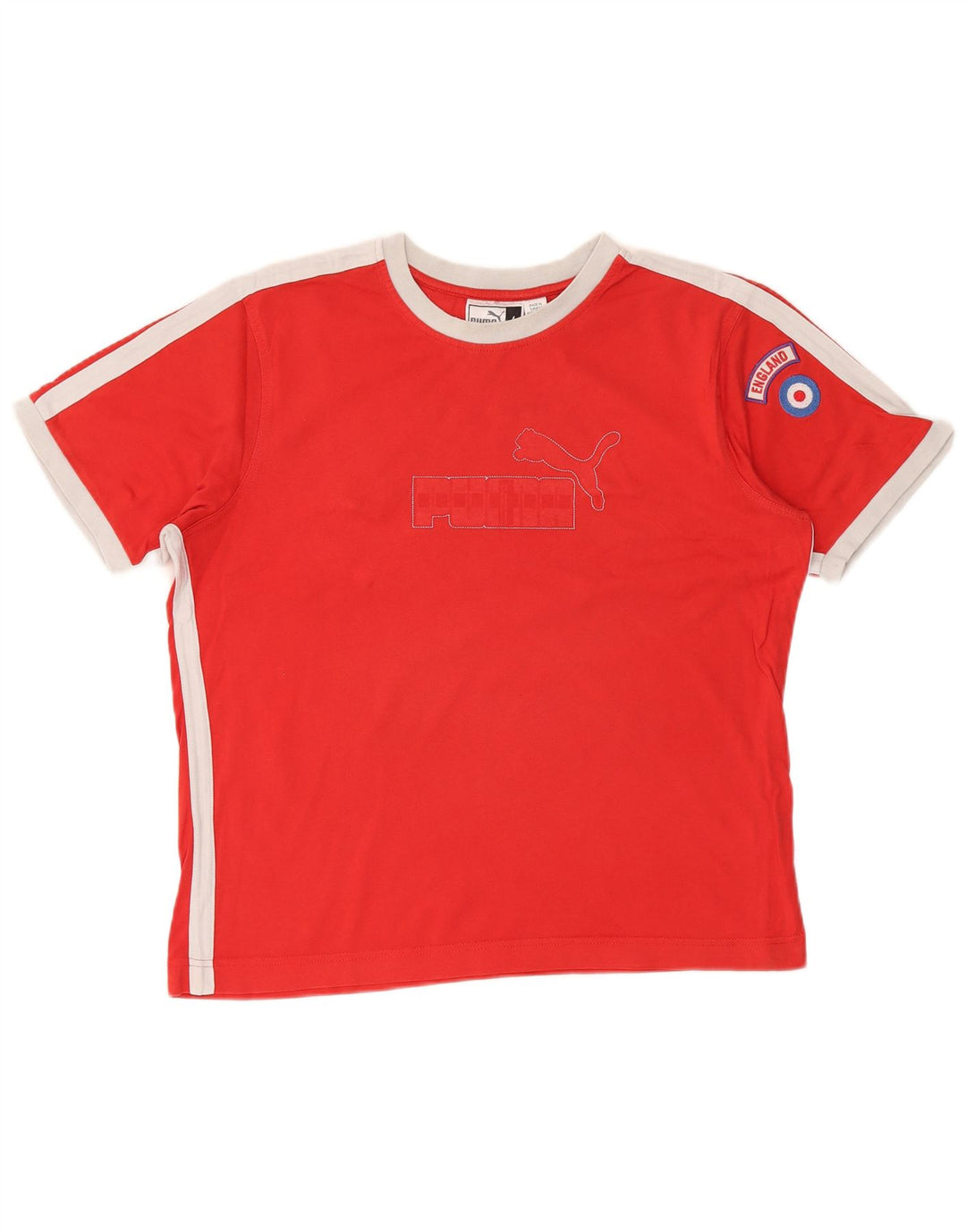 Ανδρικό γραφικό μπλουζάκι Puma Top Large Red Colourblock Βαμβακερό