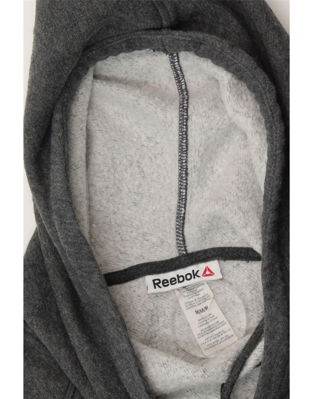 REEBOK Γυναικείο Γραφικό Hoodie Jumper UK 14 Medium Grey Cotton