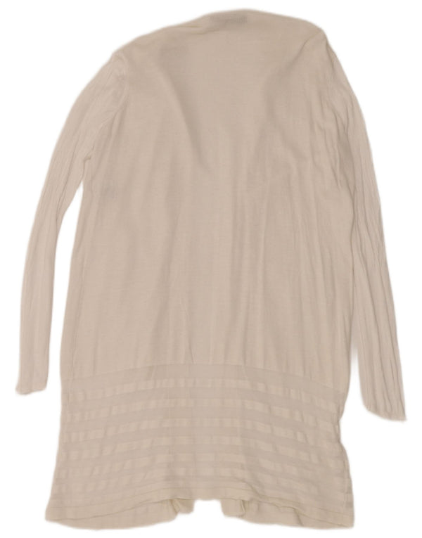 Marks & Spencer Γυναικείο Longline ανοιχτό πουλόβερ ζακέτα UK 16 μεγάλο λευκό