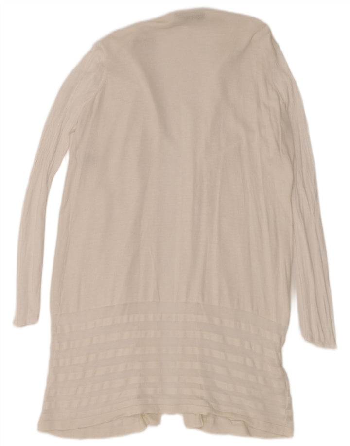 Marks & Spencer Γυναικείο Longline ανοιχτό πουλόβερ ζακέτα UK 16 μεγάλο λευκό