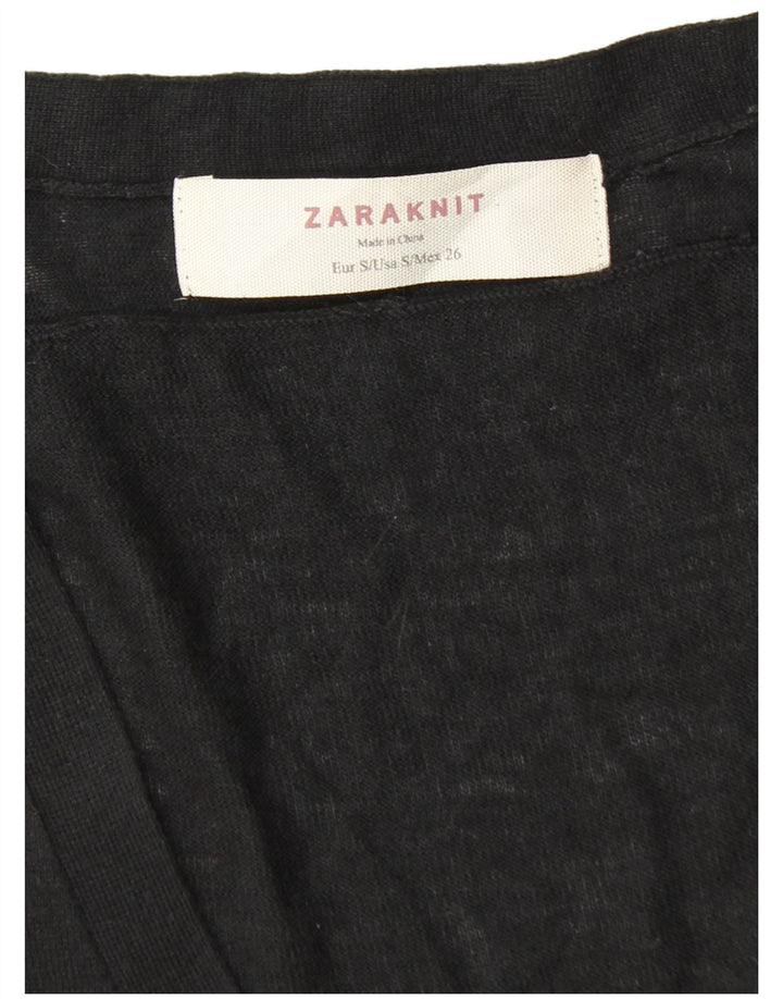 Zara Γυναικείο Μακρυμάνικο Βασικό Φόρεμα UK 10 Small Black