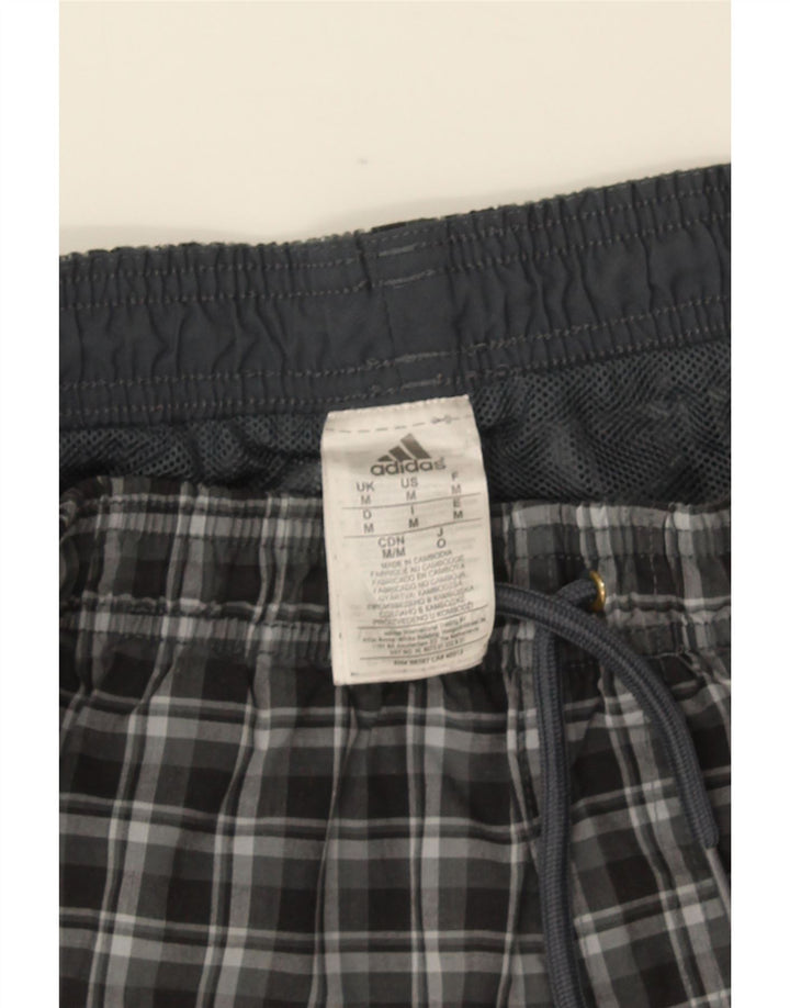 Ανδρικό σορτς κολύμβησης Adidas από μεσαίο γκρι τσεκ πολυεστέρα