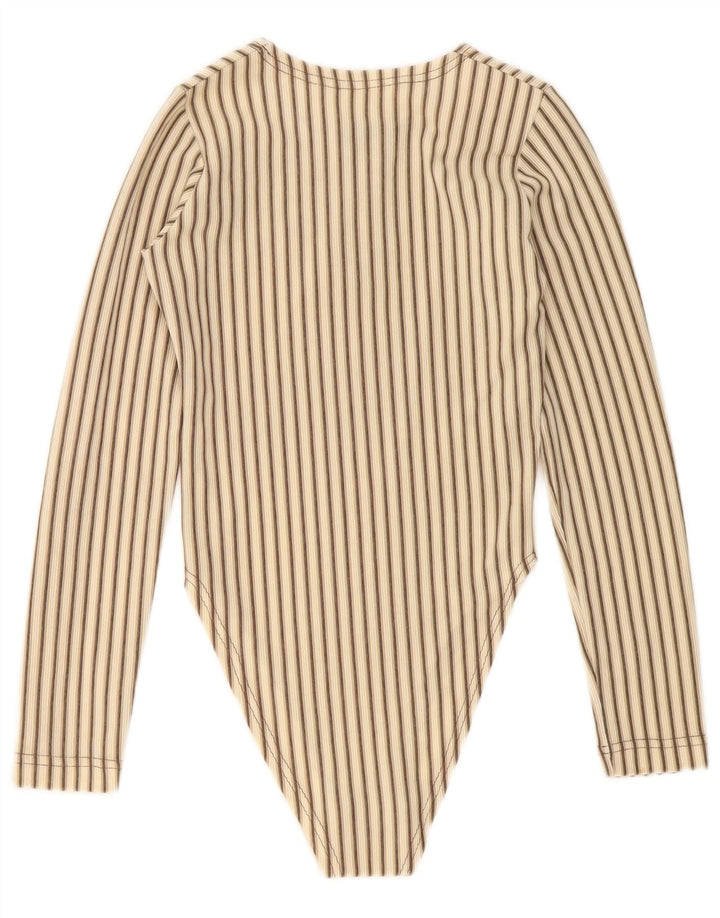 Vintage γυναικείο κορμάκι UK 8 Small Beige ριγέ