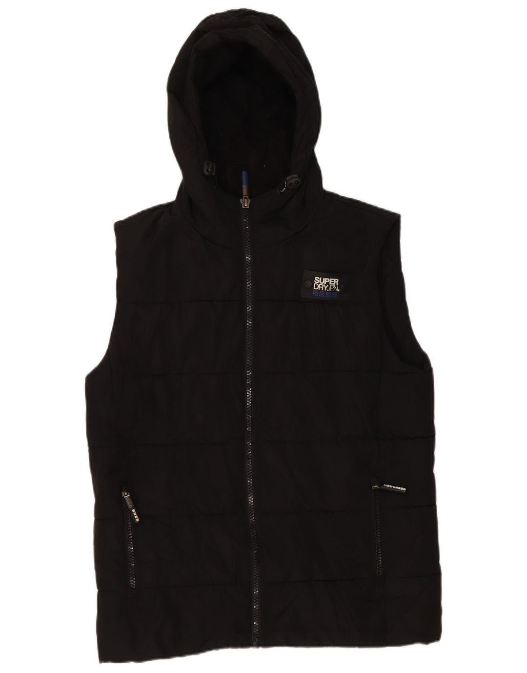 Superdry Ανδρική κουκούλα με επένδυση Gilet UK 38 Μεσαίο Μαύρο Πολυεστέρας