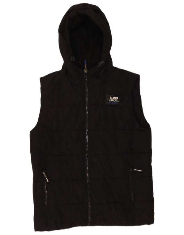 Superdry Ανδρική κουκούλα με επένδυση Gilet UK 38 Μεσαίο Μαύρο Πολυεστέρας