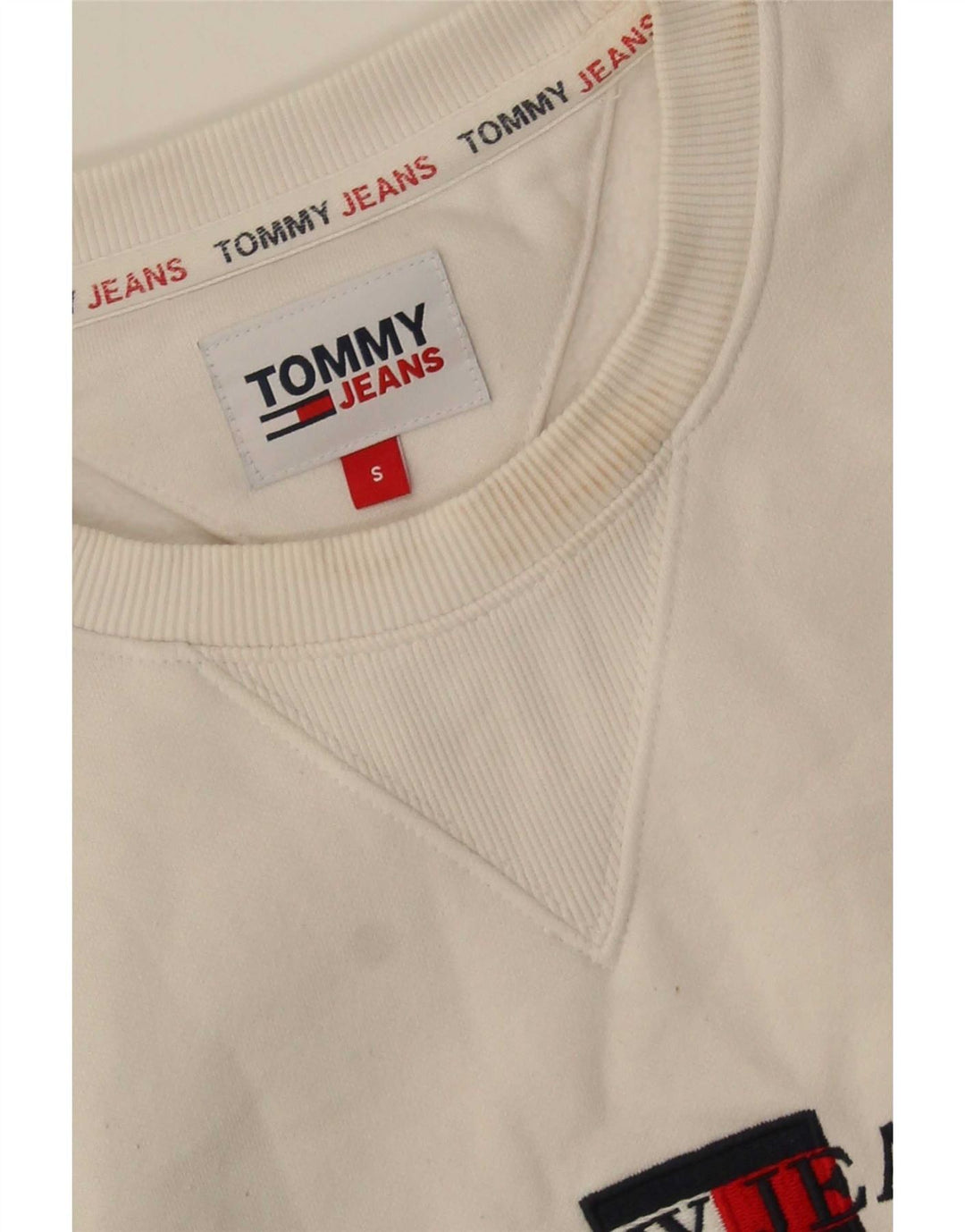 Γραφικό ανδρικό φούτερ Tommy Hilfiger Jumper Μικρό λευκό βαμβακερό