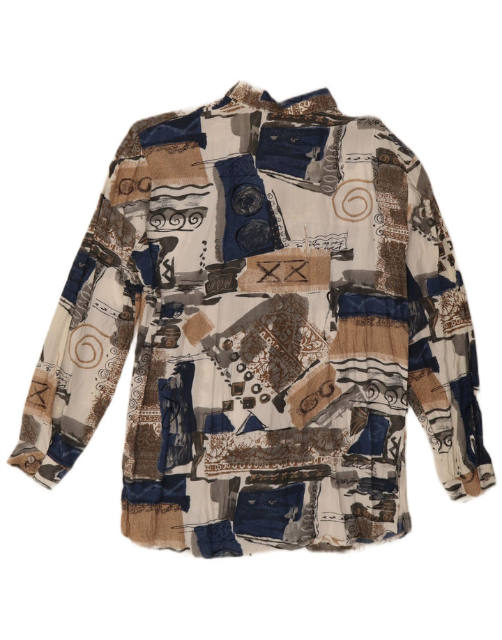 Vintage γυναικείο πουκάμισο EU 44 XL Πολύχρωμο Patchwork Viscose