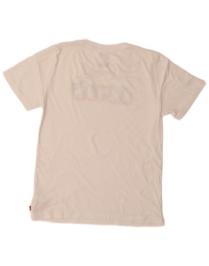 Γραφικό μπλουζάκι LEVI'S για αγόρια 13-14 ετών λευκό βαμβακερό