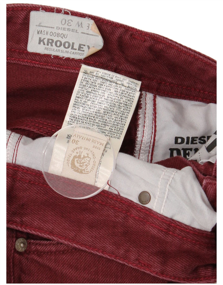 Ανδρικό Diesel Krooley Regular Slim Jeans W30 L30 Βαμβακερό μπορντό