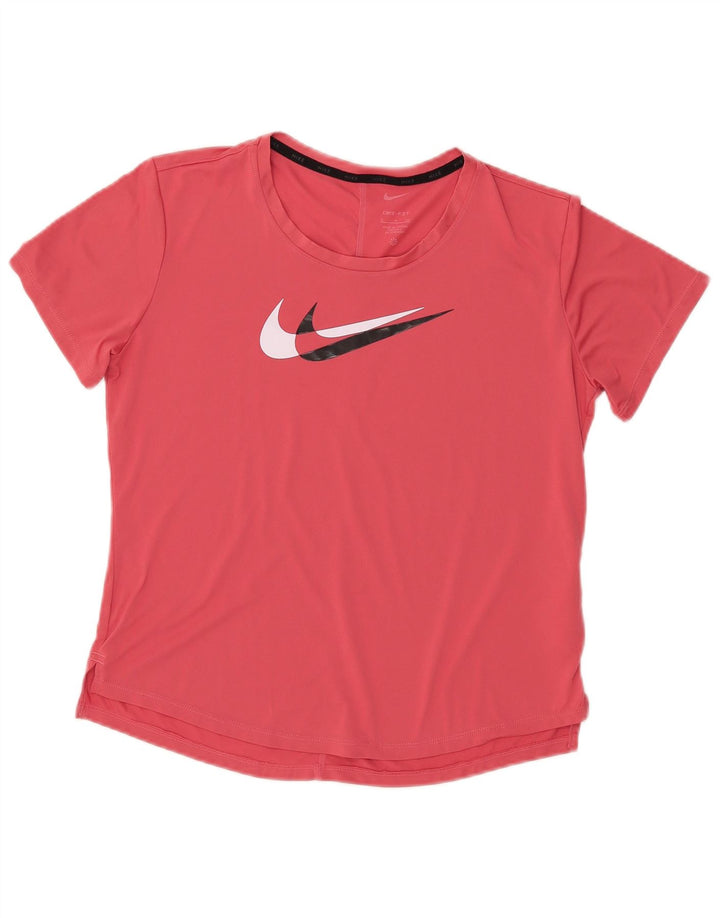 Γυναικείο γραφικό μπλουζάκι NIKE Top UK 10 Small Red Polyester