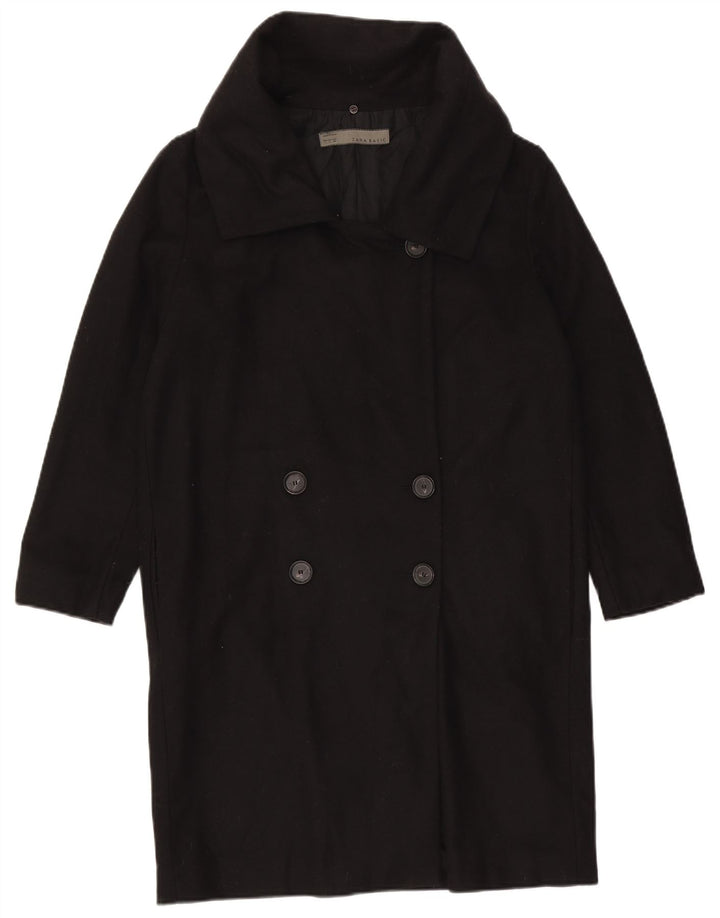Zara Γυναικείο Παλτό UK 16 Large Black Wool