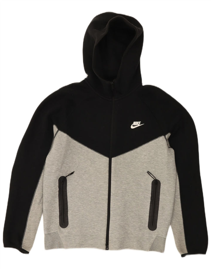 Ανδρικό πουλόβερ Nike με φερμουάρ με κουκούλα σε μεσαίο γκρι βαμβακερό χρώμα