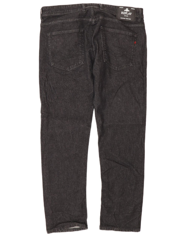 Replay Ανδρικό Grover Straight Jeans W36 L32 Γκρι βαμβακερό
