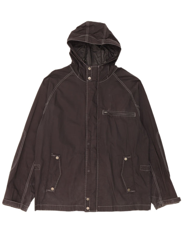 Ανδρικό μπουφάν βροχής με κουκούλα Tommy Hilfiger UK 42 XL μαύρο βαμβακερό