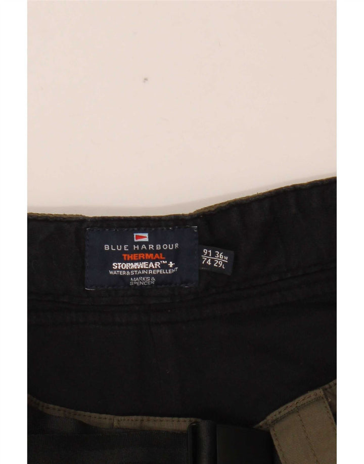 Marks & Spencer Ανδρικό Παντελόνι Μπλε Harbour Straight Cargo W36 L29 Khaki