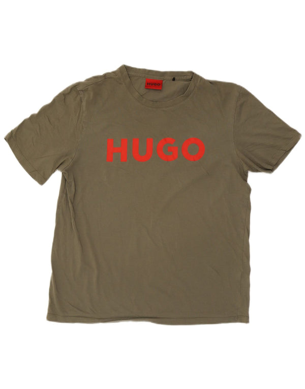 Ανδρικό γραφικό T-Shirt Hugo Boss Top Large Khaki