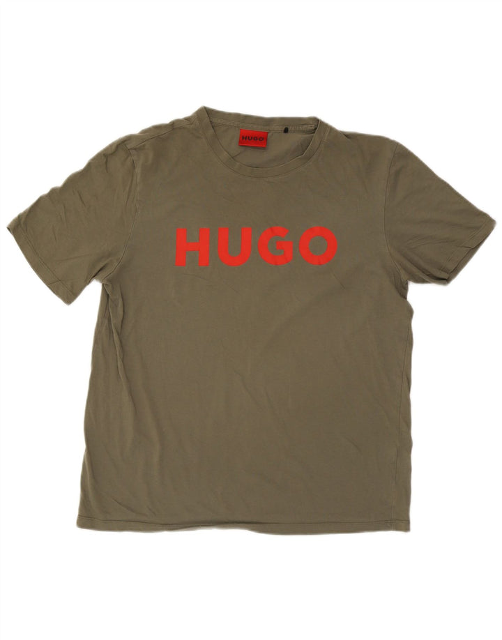 Ανδρικό γραφικό T-Shirt Hugo Boss Top Large Khaki