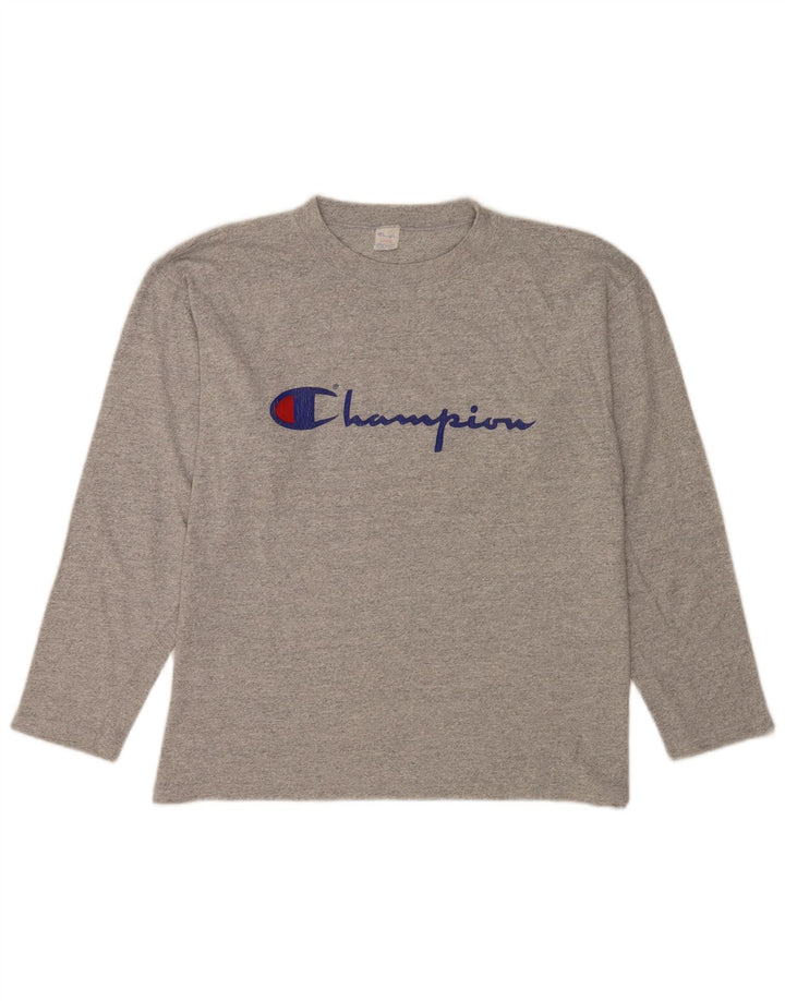 Champion Ανδρικό γραφικό τοπ μακρυμάνικο μεγάλο γκρι βαμβακερό