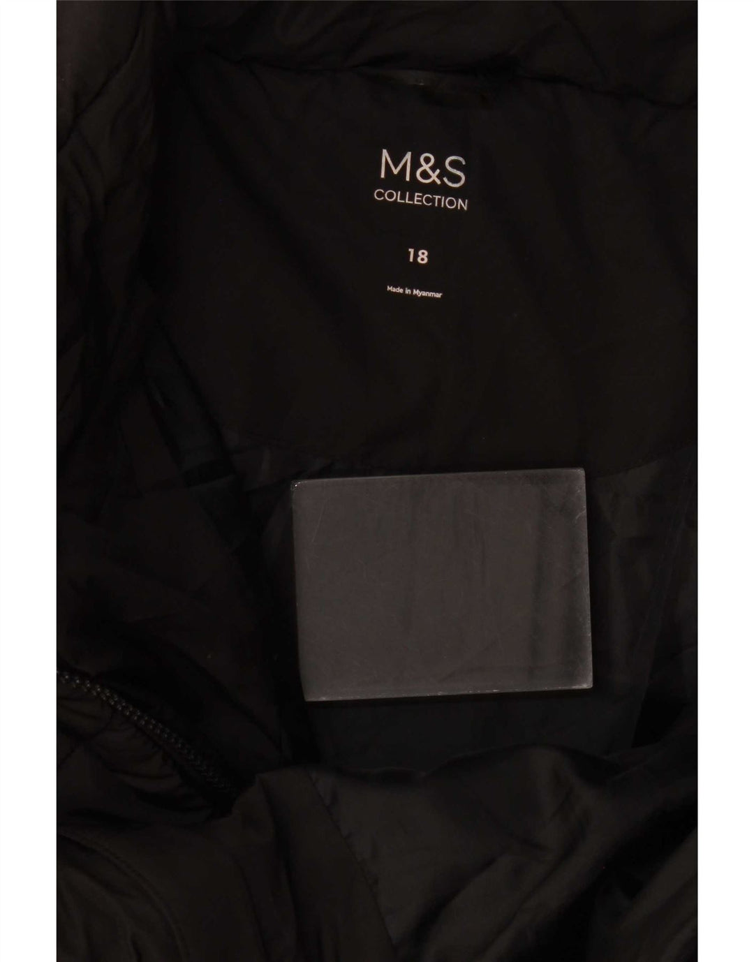 Marks & Spencer Γυναικείο μπουφάν με επένδυση UK 18 XL μαύρο πολυεστέρα