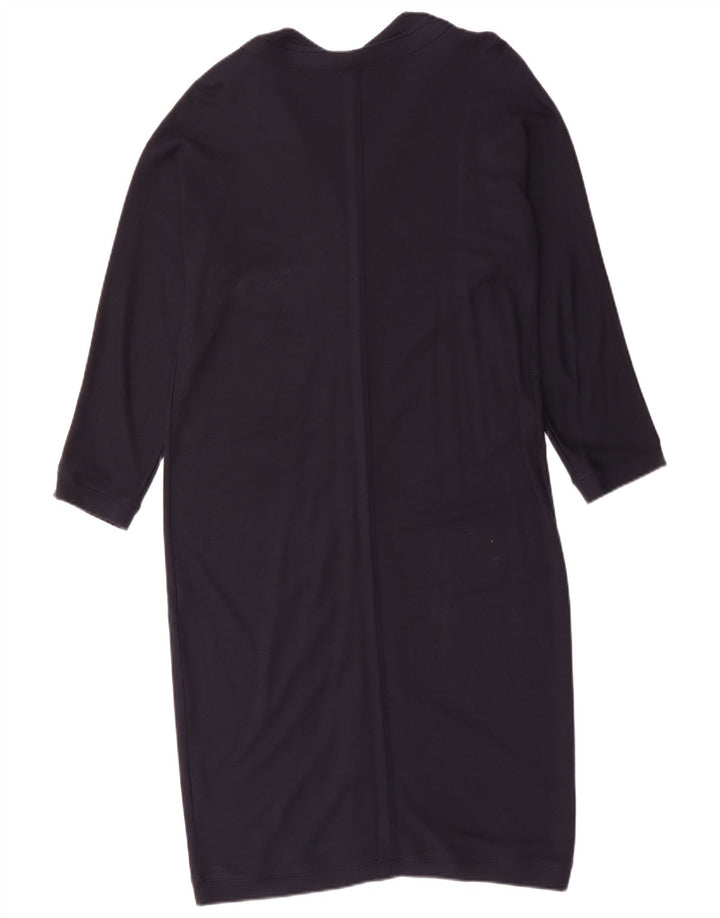 Γυναικείο μακρυμάνικο βασικό φόρεμα Jaeger UK 16 Μεγάλο Navy Blue Viscose