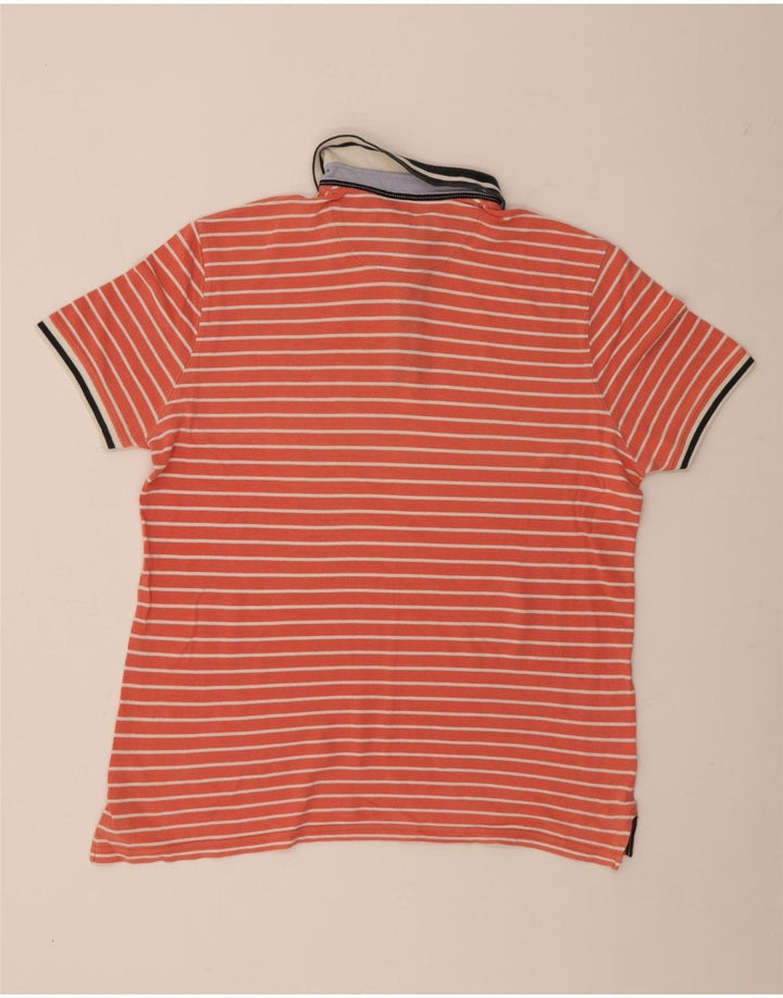 Ανδρικό πουκάμισο πόλο Massimo Dutti XL Πορτοκαλί βαμβακερό ριγέ