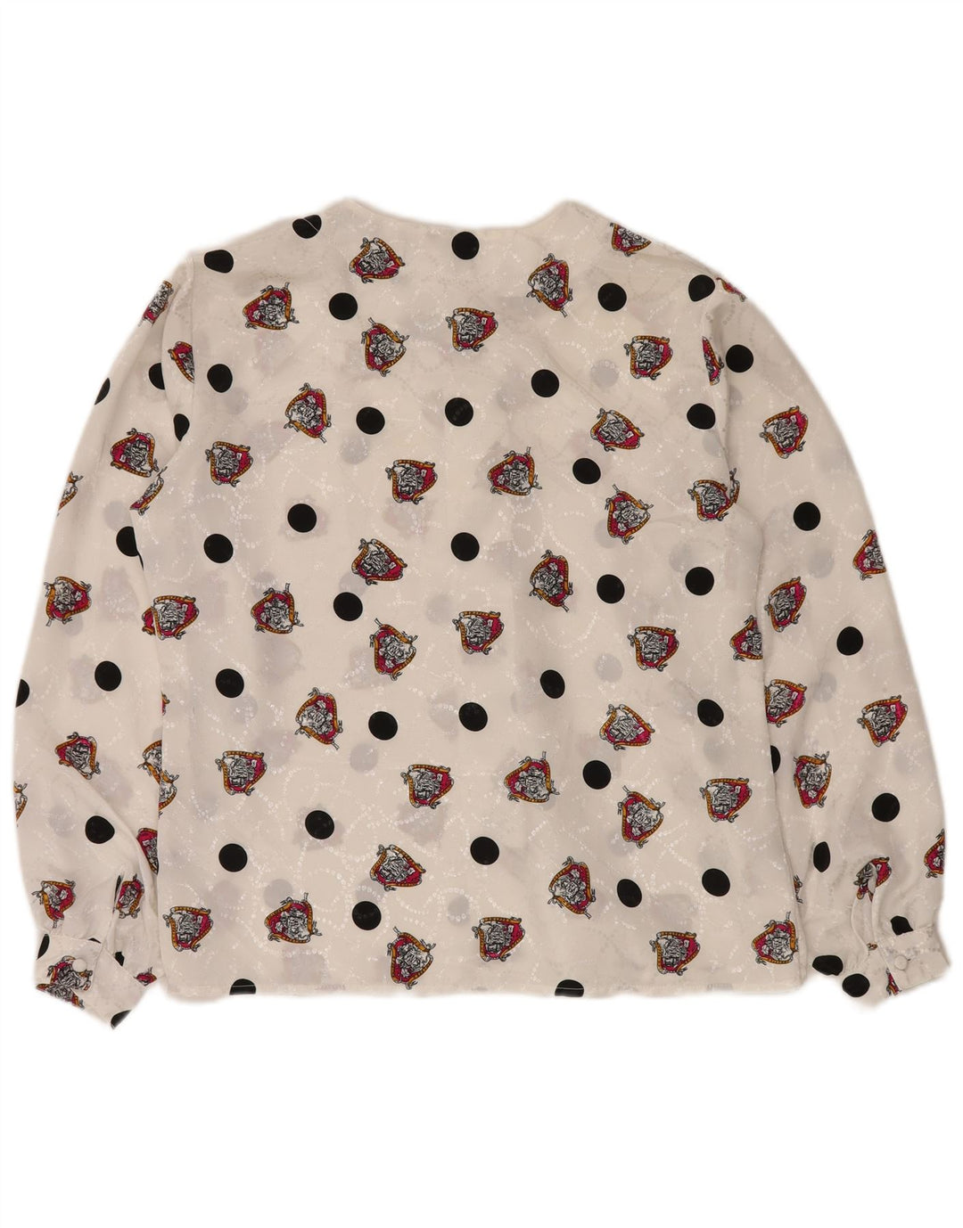 ΣΗΜΕΙΩΣΕΙΣ Γυναικείο πουκάμισο με αφηρημένο σχέδιο μπλούζα UK 16 μεγάλο λευκό πολυεστέρα