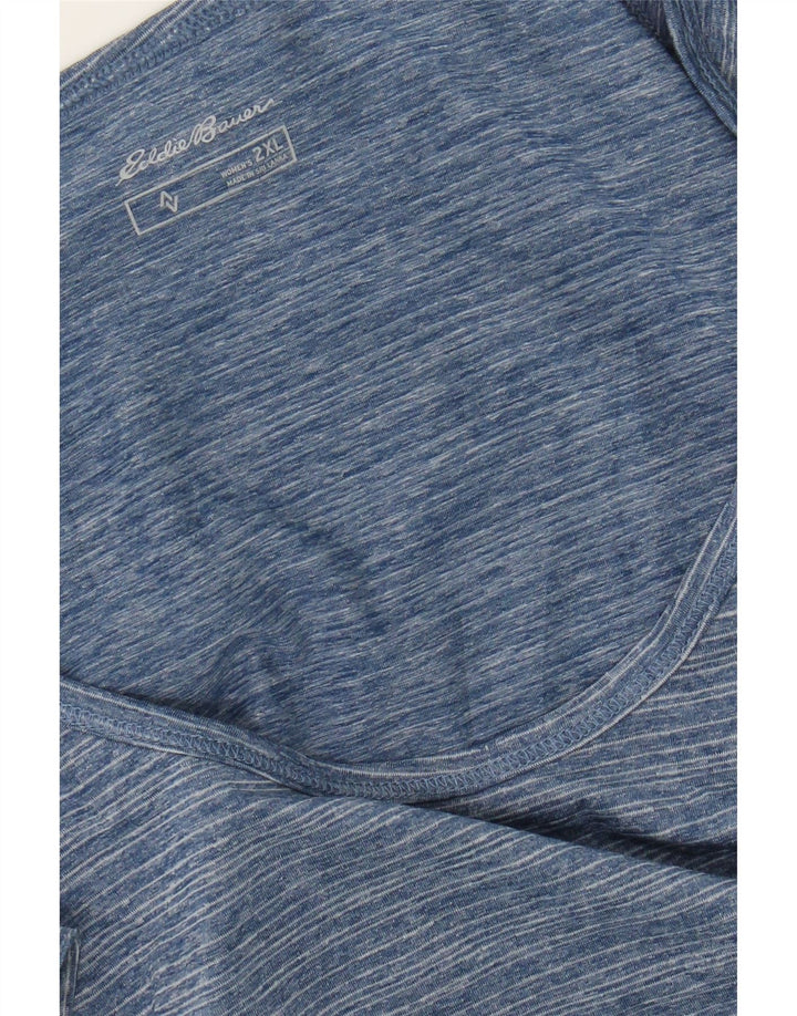 EDDIE BAUER Womens T-Shirt Top UK 20 2XL Blue Flecked Polyester Vintage Eddie Bauer and Second-Hand Eddie Bauer from Messina Hembry 