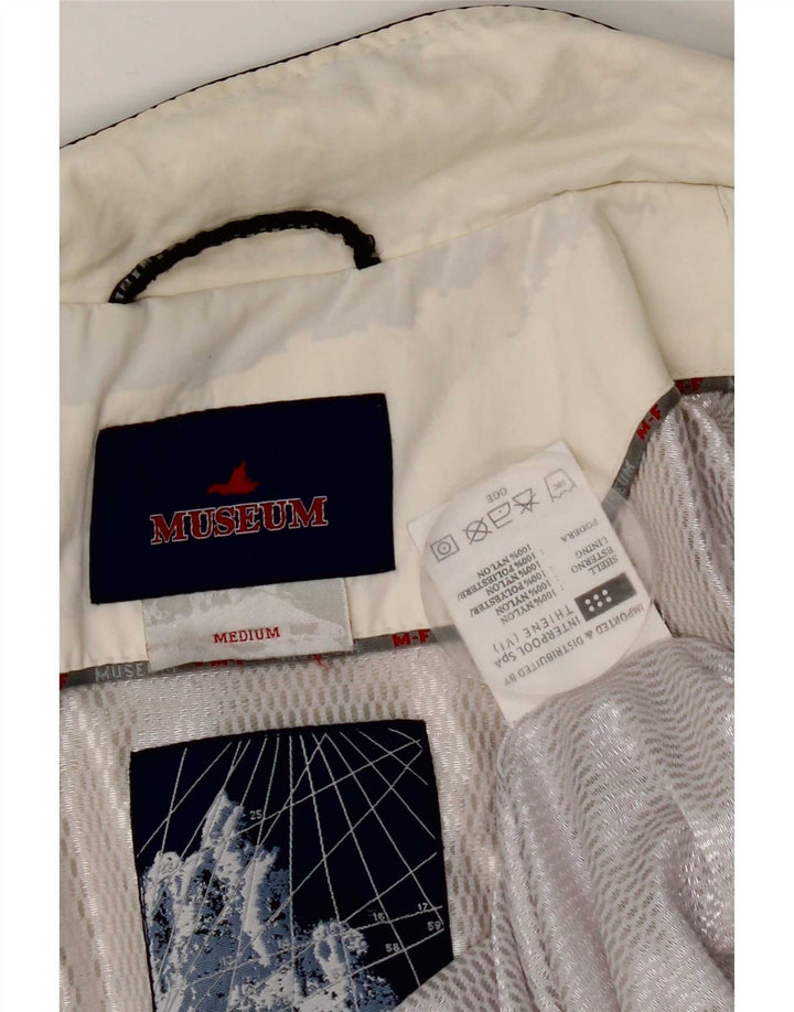 Museum Mens Graphic Utility Jacket UK 38 Medium White Colorblock Nylon
