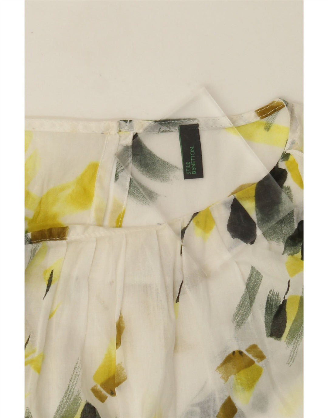 BENETTON Γυναικεία Μπλούζα Τοπ UK 12 Medium White Floral