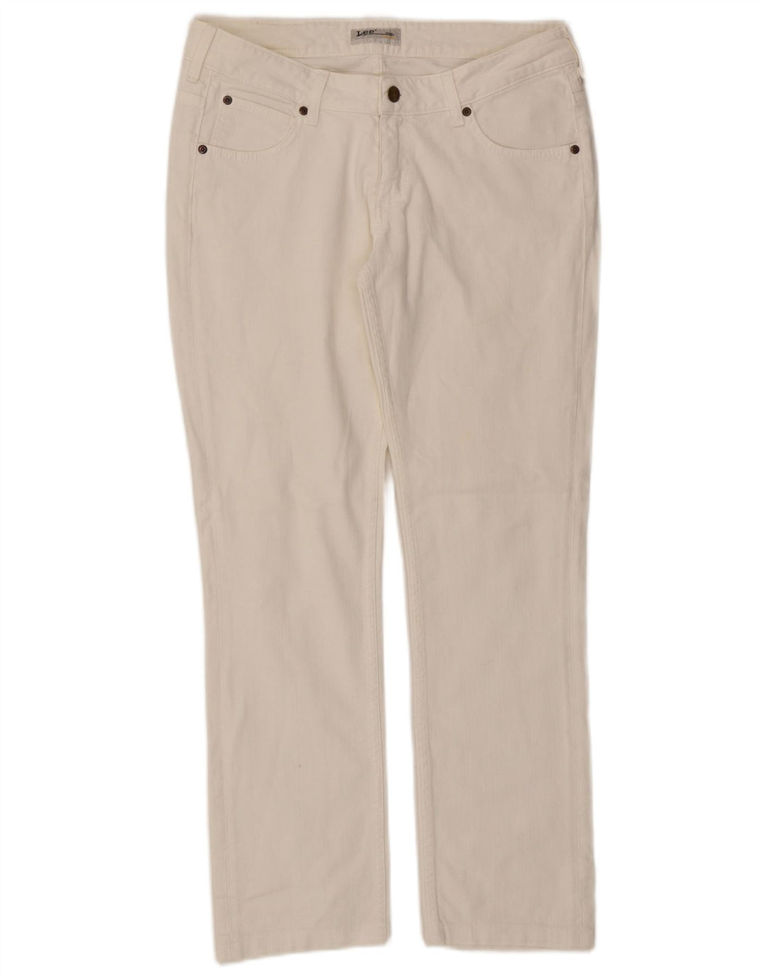 Lee Womens Norma Straight Jeans W31 L29 Λευκό βαμβακερό