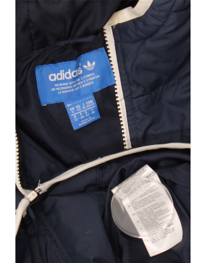 Adidas Γυναικείο μπουφάν με κουκούλα UK 6 XS Navy Blue Polyester