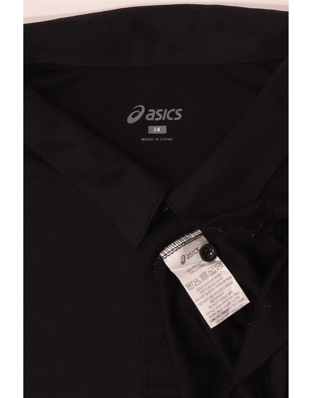 Asics Boys Polo πουκάμισο 13-14 ετών Μαύρο Πολυεστέρας