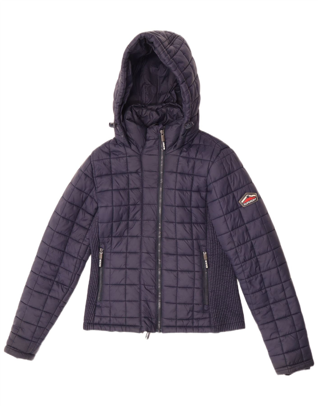 Superdry γυναικείο μπουφάν με κουκούλα UK 12 Medium Navy Blue Nylon