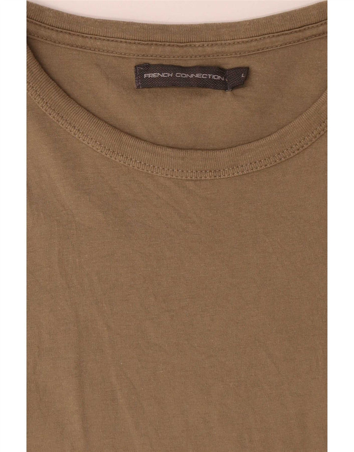 Ανδρικό T-Shirt French Connection Top μεγάλο χακί βαμβακερό