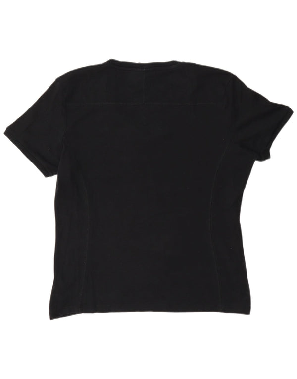 Champion Γυναικείο T-Shirt Top UK 16 Large μαύρο βαμβακερό