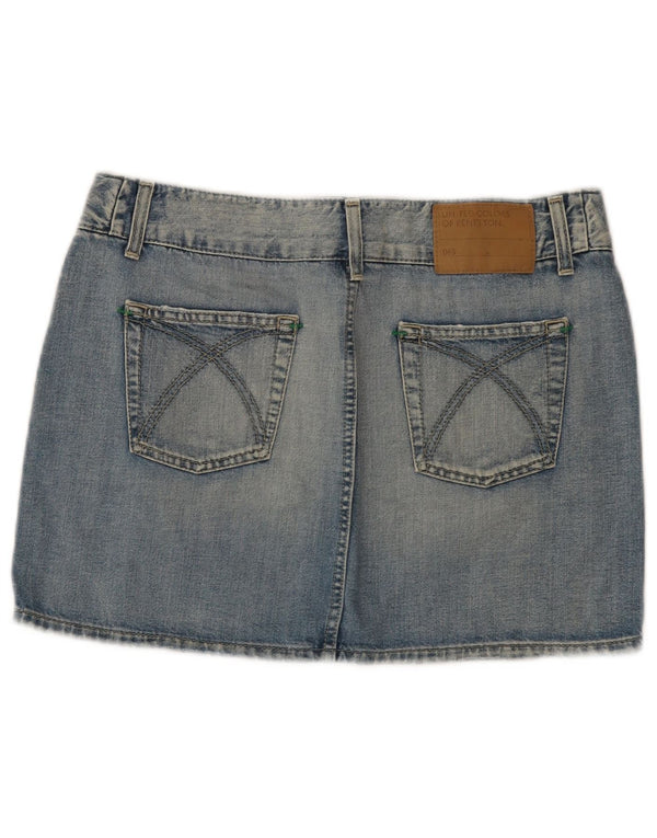 Γυναικεία Μίνι Τζιν Φούστα Benetton IT 44 Medium W32 Μπλε Βαμβακερή