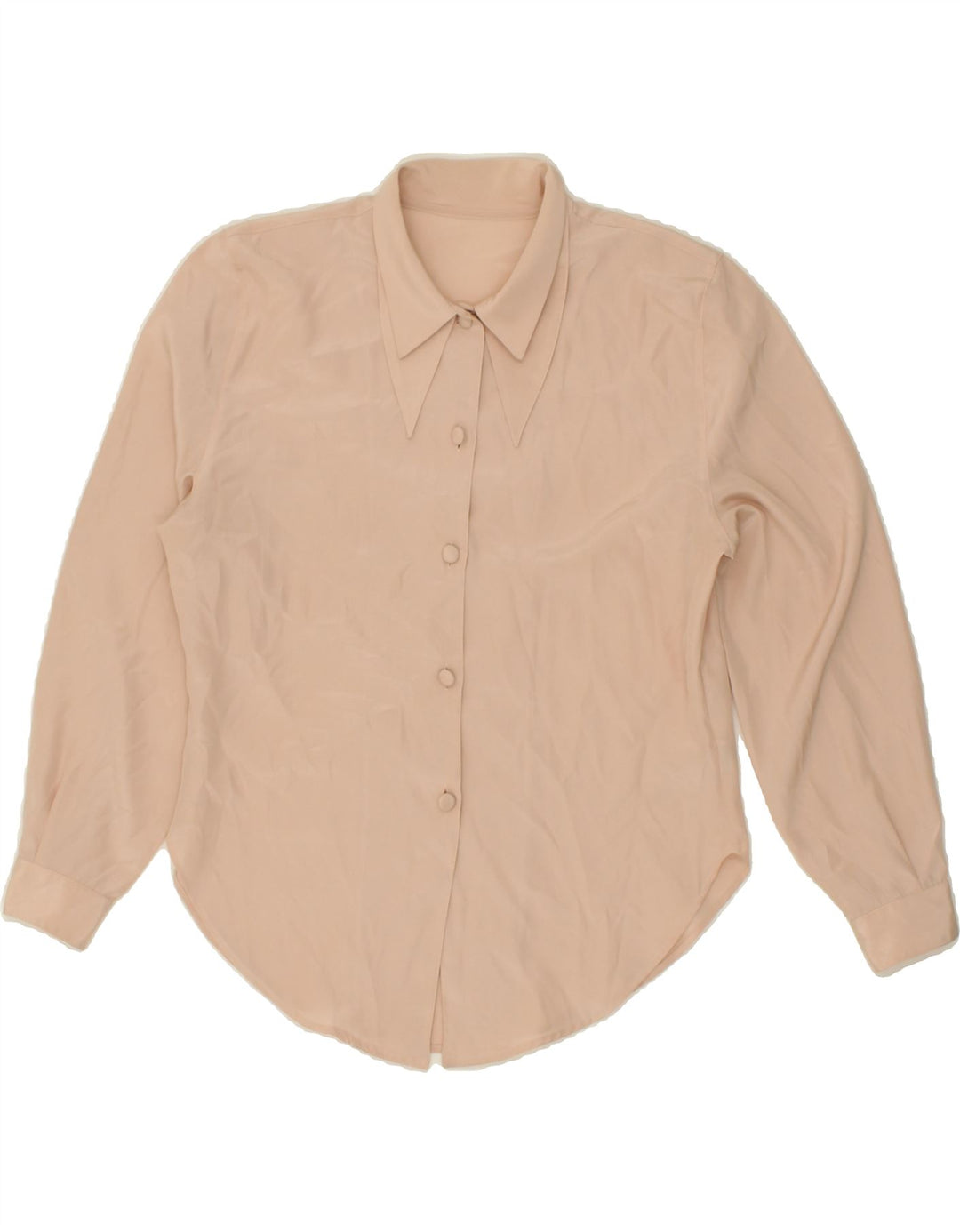 VINTAGE Γυναικείο Πουκάμισο Μπλούζα UK 10 Small Beige