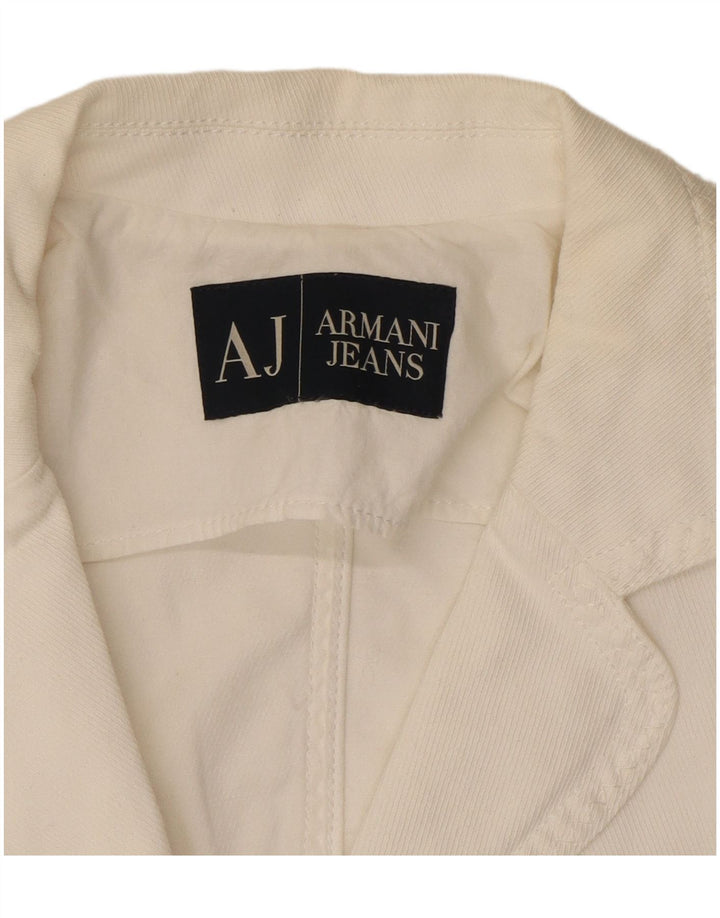 ARMANI JEANS Γυναικείο σακάκι με 3 κουμπιά σακάκι UK 10 Small White