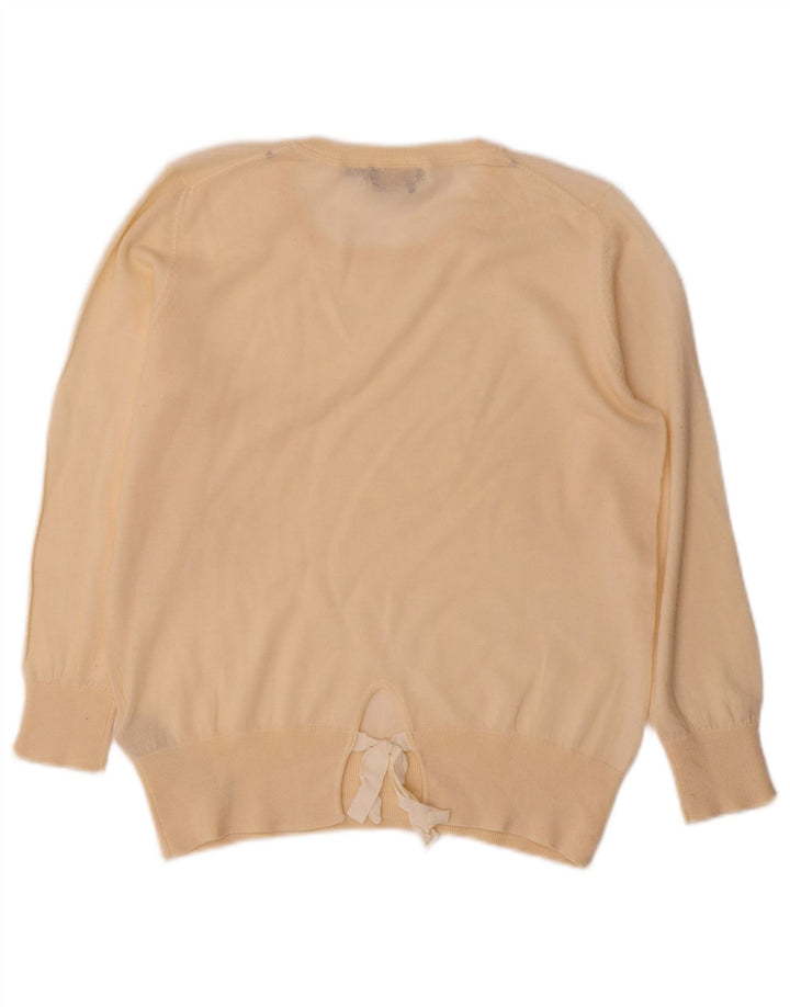 Massimo Dutti Γυναικείο πουλόβερ με λαιμόκοψη UK 12 μεσαίο μπεζ μαλλί