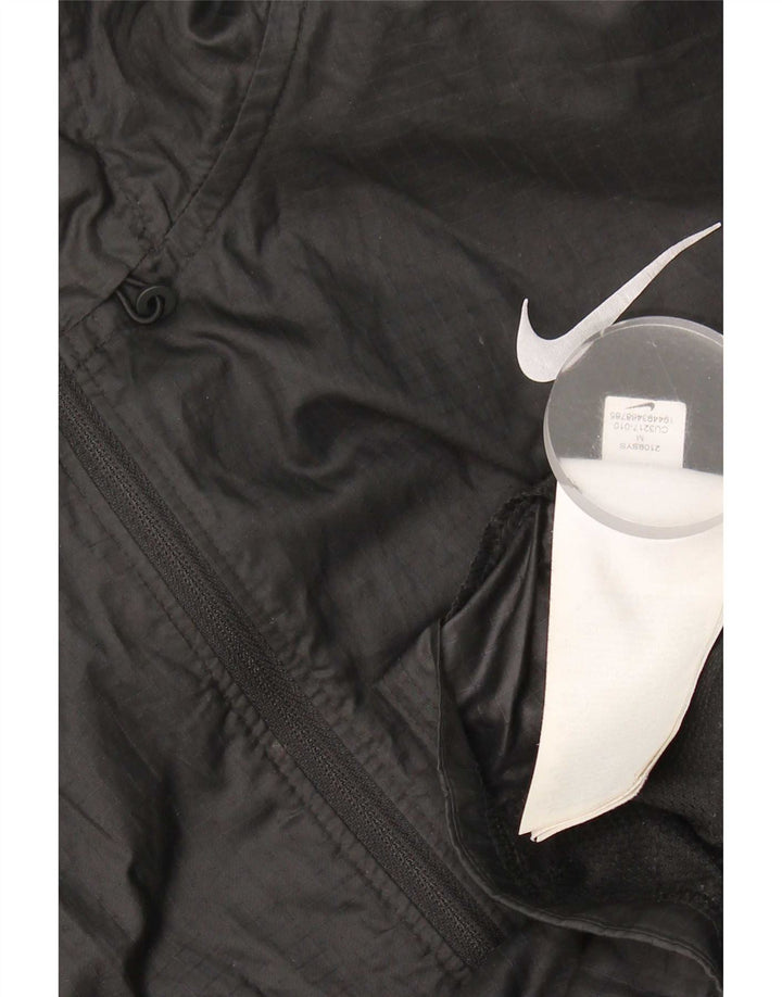 Nike γυναικείο μπουφάν βροχής με κουκούλα UK 14 Μεσαίο μαύρο πολυεστέρα