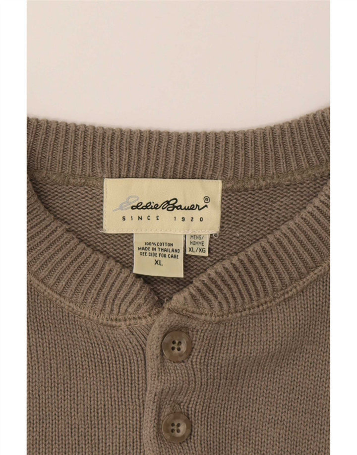 Eddie Bauer Ανδρικό πουλόβερ με λαιμόκοψη XL Γκρι βαμβακερό